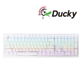 Ducky Zero 6108 經典白 三模鍵盤/有線-無線-藍牙/中文/Cherry MX2A 茶軸