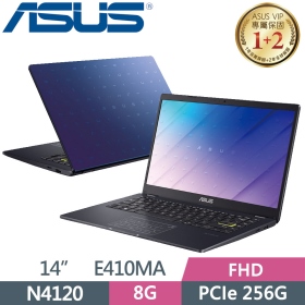 華碩 E410MA-1181BN4120(夢想藍)(Celeron N4120/8G/256G/UMA) 無