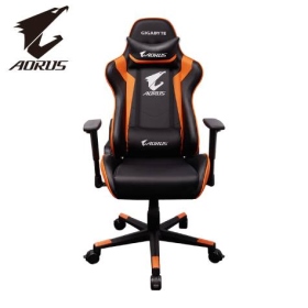 技嘉 AORUS AGC300 電競椅/PU/180°平躺/黑橘/新版無滑輪卡榫