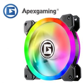 Apexgaming A-Cool 12cm 定色RGB風扇 /四色/雙光圈/雙面減震墊/大4Pin