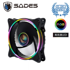 賽德斯 SOLAR 日輪扇 12cm/雙光圈/定光RGB/雙面減震墊/1200rpm/大4Pin