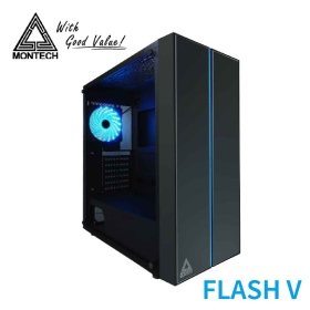 Montech FLASH V 顯卡長38 | CPU高16 | 玻璃透側 | RGB鏡面板 | ATX