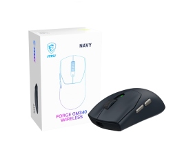 ｛微星 Forge Gm340 W NAVY｝ 三模滑鼠/有線/無線/藍牙/12000Dpi