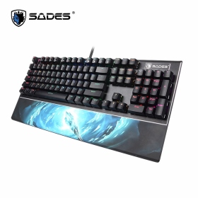 SADES FROST STAFF 寒冰權杖 機械式鍵盤/有線/光軸(青軸)/懸浮/巨集/RGB/中文
