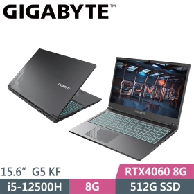 技嘉 G5 KF-E3TW333SH(黑)(i5-12500H/RTX4060/8G/512G/15吋)