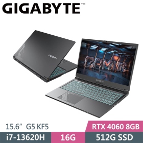 技嘉 G5 KF5-H3TW353SH(黑)(i7-13620H/RTX4060/16G/512G/15吋)
