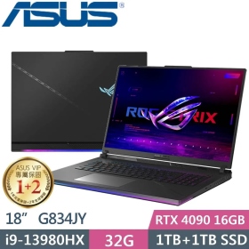 華碩 G834JY-0031A13980HX-NBL(黑)(i9-13980HX/RTX4090/32G/2T/18吋)