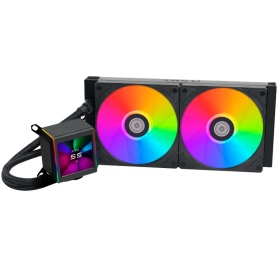 聯力 GA II LCD 280(黑)水冷 /2.88吋LCD/Asetek8代/45度水管接頭/厚:5.5/6年【WXHZ】