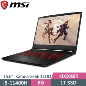 MSI GF66 11UD[1210TW]i5-11400H/8G/1T/RTX3050Ti-4G/144Hz 無包附鼠