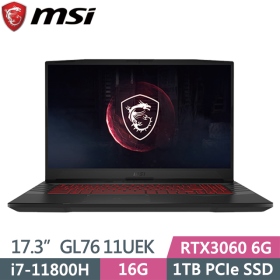 MSI GL76 11UEK[010TW]i7-11800H/16G/1T SDD/RTX3060-6G/144Hz R