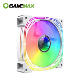 GAMEMAX 白框白葉無限鏡 ARGB風扇/1600RPM//PWM