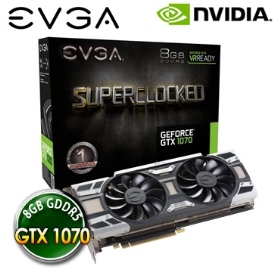 艾維克EVGA GTX1070 8GB FTW BP 2BIOS ACX3.0 GDDR5 PCI-E圖形卡