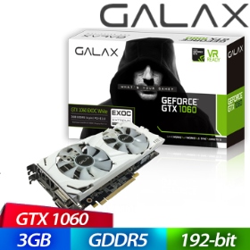 影馳 GALAX GTX1060 EXOC White 3GB(1733MHz/23.7cm/三年保.365天換新)