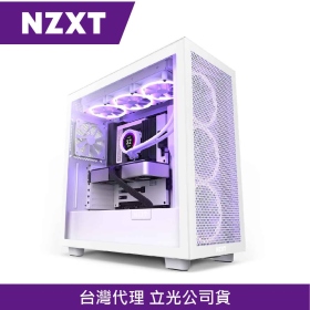 NZXT H7 Flow 白 顯卡長40/CPU高18.5/玻璃透側/ATX(H71FW-01)