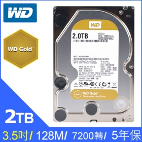 WD 2TB (2005FBYZ)【企業級(金標)】128MB/7200轉/五年保