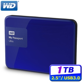 WD New My Passport Ultra 1TB (貴族藍)/硬體加密/智慧型備份