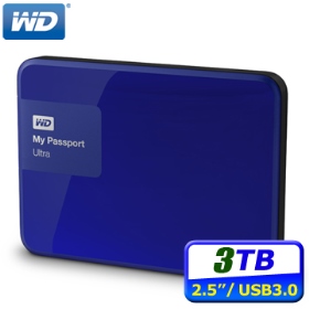 WD New My Passport Ultra 3TB (貴族藍)/硬體加密/智慧型備份