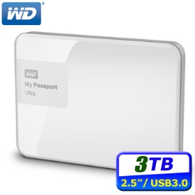 WD New My Passport Ultra 3TB (閃耀白)/硬體加密/智慧型備份