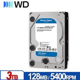 WD 3TB【藍標】(128M/5400轉/3年保)(WD30EZZX) CMR