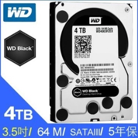 WD 4TB (4004FZWX)【黑標】128M/7200轉/雙處理器 /五年保