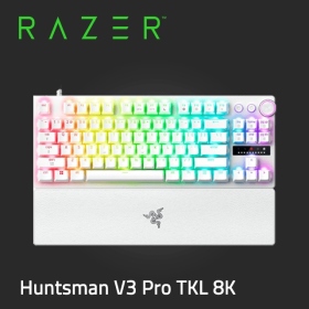 ｛Razer Huntsman V3 Pro TKL 8K｝機械式鍵盤(白)/有線/二代光軸