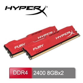 金士頓 HyperX FURY DDR4-2400 16GB(8Gx2) (HX424C15FR2K2/16)