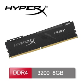 金士頓 DDR4-3200 8GB HyperX FURY(黑)