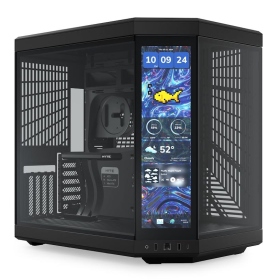 HYTE Y70 touch infinite 黑 顯卡長42.2/厚10.5/CPU高18/PCIe 4.0/14.5觸控LCD/分艙設計/全景玻璃透側/E-ATX