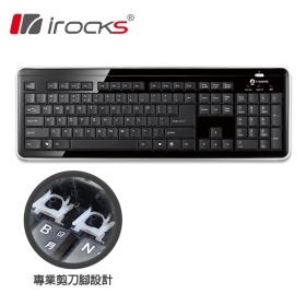 I-ROCKS K25R 超薄2.4GHz無線剪刀腳鍵盤/2.4GHz/無線/剪刀腳/104鍵