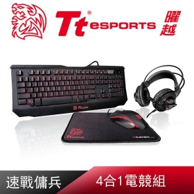 曜越 速戰傭兵4合1 電競組(電競鍵盤、電競滑鼠、電競耳機、滑鼠墊)(KB-GCK-PLBLTC-01)