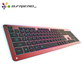 B.FRIEND G-keyboard 5 GK5剪刀腳鍵盤(紅)/有線/RGB