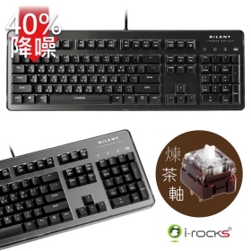 irocks K76MN Custom 機械式鍵盤（曜石黑）有線/靜音茶軸/中文