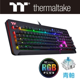 曜越 Level 20 RGB Cherry MX 青軸 機械式鍵盤(黑)/有線/青軸/中文/鋁金屬/RGB