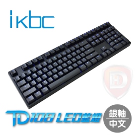 IKBC TD108 透光PBT二色鍵帽 冰藍LED單色背光 中刻CHERRY MX(黑