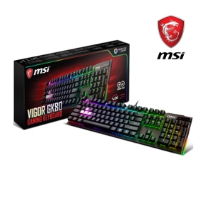 微星 Vigor GK80 MX RGB機械電競鍵盤/有線/紅軸/懸浮鍵帽/中文