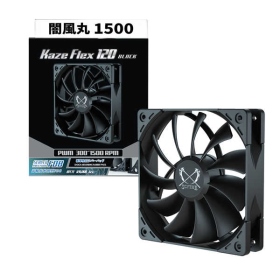 Scythe Kaze Flex 120 闇風丸(限量 全黑化)1500 PWM/300-1500RPM/吸震膠墊(KF1225FD15B-P)