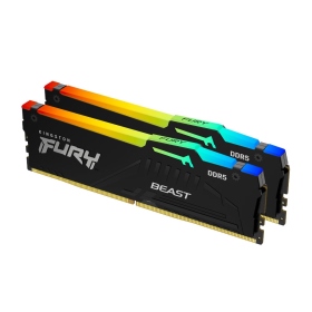 金士頓 32GB(雙通16GB*2) DDR5-5600/CL36 FURY Beast RGB 黑 (KF556C36BBEAK2-32)