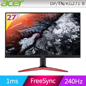ACER KG271 B(2H1P/1000/1ms/TN/240Hz/含喇叭)無邊框.FreeSync.HDR電競機
