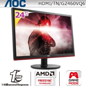 AOC AGON G2460VQ6(1A1H1P/1ms/TN/含喇叭)FreeSync.淨藍光.不閃屏