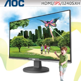 AOC I240SXH(1A1H/5ms/IPS-ADS/無喇叭)極窄邊框.不閃頻