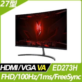 ACER ED273 H(1A2H/1ms/VA曲面/100Hz/含喇叭/FreeSync)不閃屏.濾藍光