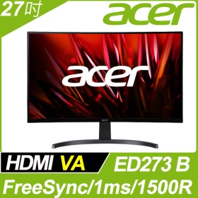 ACER ED273 B(1A2H/1ms/VA曲面/含喇叭/FreeSync)不閃屏.瀘藍光