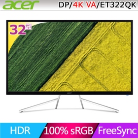 ACER ET322QK(2H1P/4ms/VA/含喇叭/FreeSync/HDR)電競螢幕.白色