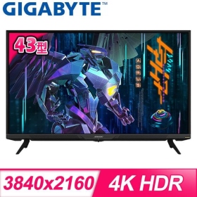 技嘉 FV43U(2H1P/1ms/VA/144Hz/含喇叭/HDR1000) 量子點 HDR 真4K