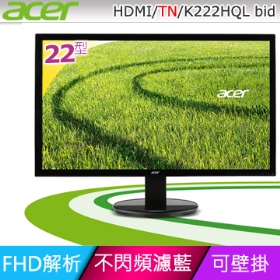 ACER K222HQL bid(1A1D1H/5ms/TN/無喇叭) 低藍光.護眼