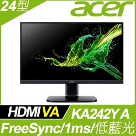 ACER KA242Y A(1A1H/1ms/VA/無喇叭/FreeSync) 無邊框電競機