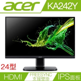 ACER KA242Y(1A1H/1ms/IPS/75Hz/無喇叭/FreeSync) 無邊框電競機