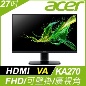 ACER KA270(1A1H/1ms/VA/無喇叭)窄邊框.廣視角