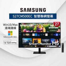 三星 M5 S27CM500EC(2H/4ms/VA/含喇叭/WiFi5/BT5.2)智慧聯網螢幕(黑)