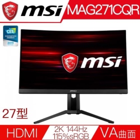 MSI OPTIX MAG27CQR(1ms/VA曲面/144Hz/無喇叭/2K)